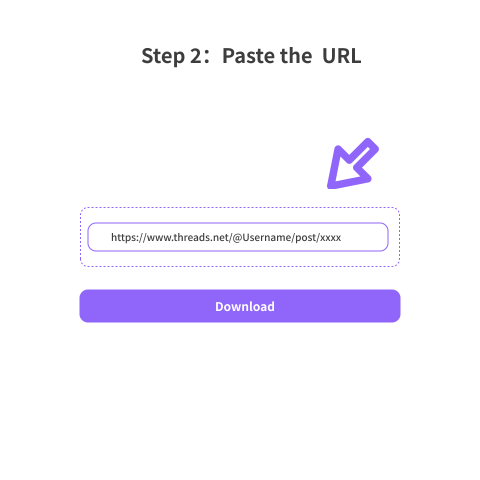 Step 2: Paste the URL - Threads Video Downloader by Threadeck